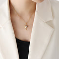 Melting Heart Pendant Necklace Pink Or Green Crystal Stones view 4