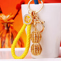 Jeweled Money Peanut Keychains in Red and Yellow with Plain and Fortune Loops view 9