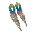 Color Gradient Crystal Fringe Earrings in Three Designs view 5