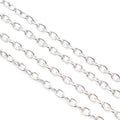 Unwelded Oval Link Jewelry Chain in Four Metal Finishes view 3