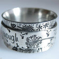 Silver Dandelion I Am Enough Dual Band Spinner Ring view 2