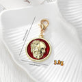 Gold Tone Red or Black Skull Portrait Disc Lobster-Clasp Charms view 4