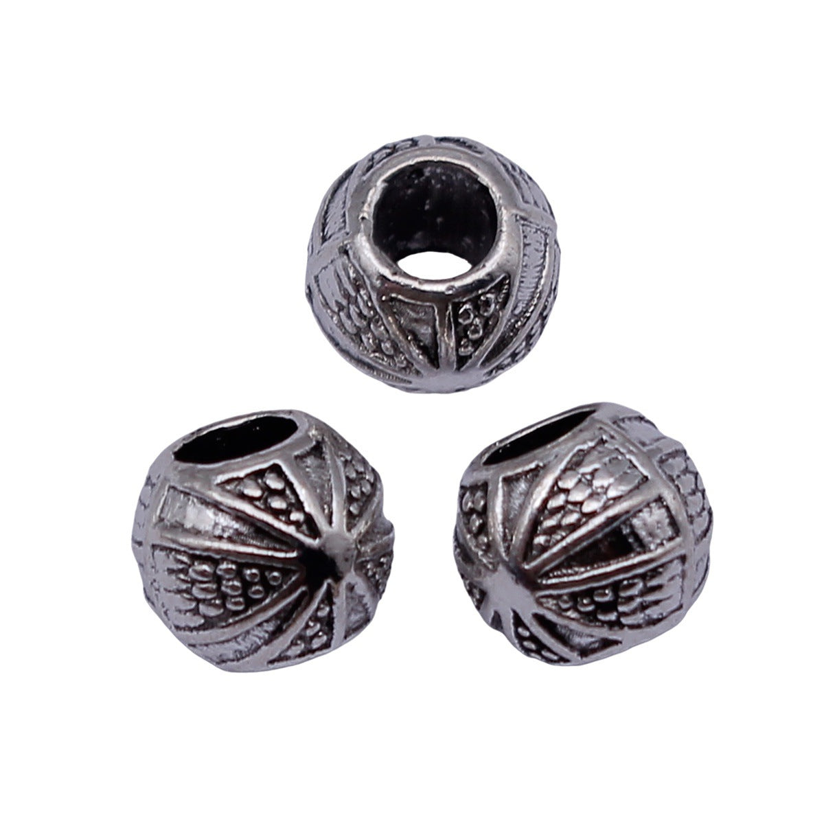 8x8x6.7mm 1.1g Antique Silver Zinc Alloy Large Hole Spacer Beads for Bracelet Jewelry Making