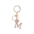 Crown Initial Letter Rhinestone Keychain Gold Tone Letters A-Z view 5
