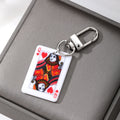Silver Tone Playing Card Acrylic Clip Keychains in Four Designs view 8