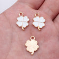 Gold Tone Four Leaf Clover Enamel Charms in Four Colors view 8