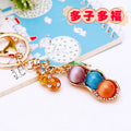 Mixed Jeweled Fruit Animal Deity and Fortune Motif Keychains view 4