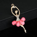 Gold-Tone Rhinestone Ballerina Dancer Charm Pendant Eight Colors view 2