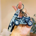 3D Motorcycle Keychain With Silicone Wristlet Strap Lobster Clasp And Keyring view 3