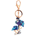 Rhinestone Flamingo Pair Keychain With Split Ring And Lobster Clasp view 5