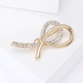 Open Loop Ribbon Brooch With Crystal Strand in Two Finishes view 4