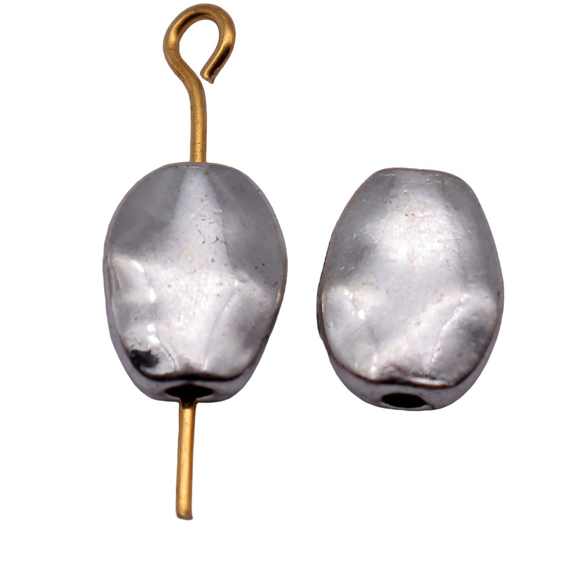 9.7x7.7x3.8mm 1g Antique Silver Tone Zinc Alloy Hammered Irregular Loose Metal Beads for DIY Jewelry