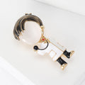 Doctor Brooch With White Coat Stethoscope and Pearl Effect Face view 4