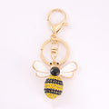 Rhinestone Bee Keychain Gold Tone Yellow Black Crystal Charm view 5