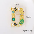 Jeweled Open Letter D Brooch With Colorful Floral Details view 5