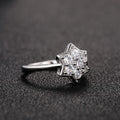 Silver Hexagram Star Clear CZ Cluster Band Ring Style view 3