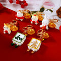 Ruyi Mahjong Tile Keychains with Two Matching Chinese Character Designs view 2