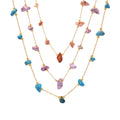 Gold Chain Irregular Natural Stone Station Necklace Multicolor view 5