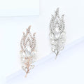 Crystal Feather Brooch in Rose Gold or Silver Tone view 3