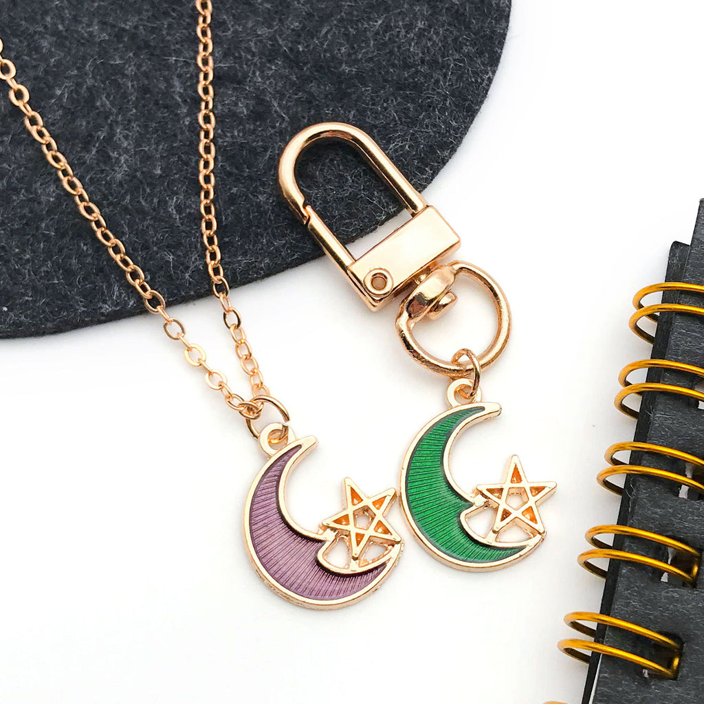 Zinc Alloy Moon and Star Charm Pendant for Keychain Necklace Earrings DIY Jewelry