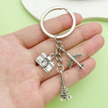 Silver-Tone Metal Travel Charm Keychains In 10 Styles view 1