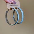 Denim Wrapped Hoop Earrings in Two Blue Shades Jewelry view 7