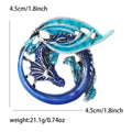 Coiled Dragon Brooch Purple Blue Red or Green Enamel view 7