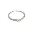 Silver Tone Clear Stone Star Crossover Open Adjustable Ring view 5