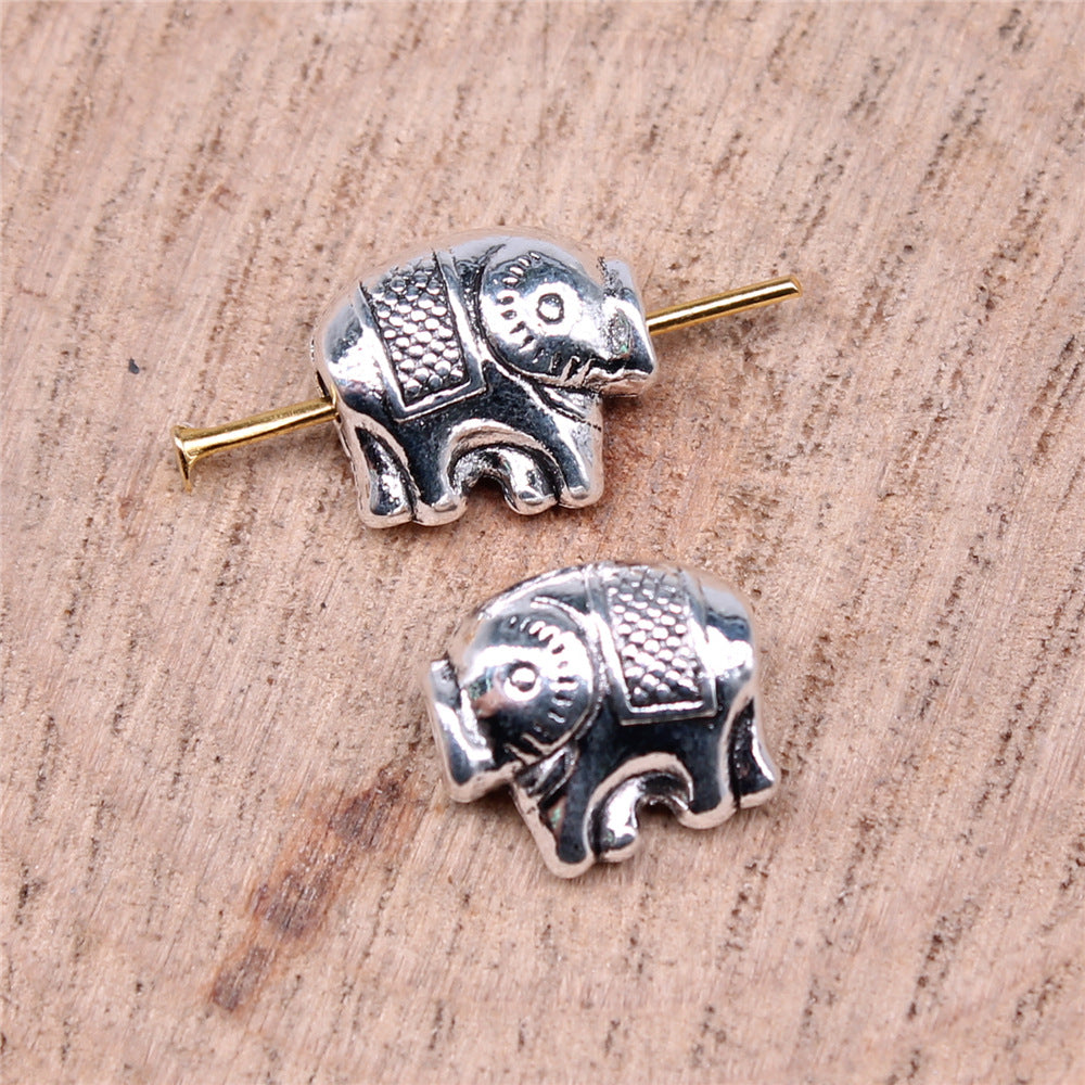 11x10mm 1.6g Antique Gold Zinc Alloy Elephant Loose Metal Beads for DIY Bracelet Jewelry Making