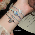 Silver Crystal Swan Tennis Bracelets Four Charm Styles view 3