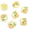Tiny Floral Teacup Enamel Metal Charms, 10 Designs view 8