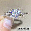 Silver Round Clear Solitaire Side Stone Ring Alloy view 5