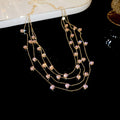 Pink Crystal Necklace Earring Jewelry Pieces Multiple Styles view 1