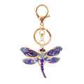 Rhinestone Dragonfly Keychain With Split Ring And Lobster Clasp view 5