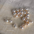 White Baroque Irregular Freshwater Pearl Stud Earrings Pair view 1