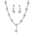 Black Silver Tone Flower Crystal Metal Necklace Statement Jewelry view 6