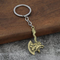 Retro Dragon Axe Alloy Keychain Bag Charm Car Key Ring