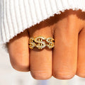 Triple S Crystal Ring in Polished Gold Tone Jewelry view 2