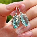Oval Faceted Leverback Drop Earrings In Eight Color Variants view 10