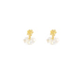 Gold Rose Crystal Look Cluster Dangle Stud Earrings view 5