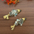 Gold Fish Shell Scale Hair Clip Duckbill White Mother Pearl view 2