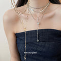 Layered Cross Necklace Sets in Silver and Gold Tone view 1