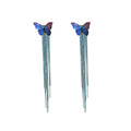 Blue Iridescent Butterfly Long Chain Tassel Earrings view 5