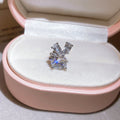 Double Heart Crystal Single Ear Clips with Polished Metal Tone Details view 7