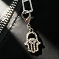 Rhinestone Hamsa Hand Lobster-Clasp Charms in Two Finishes view 4