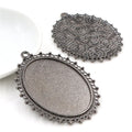 Ornate Oval Pendant Bezel Trays in Seven Metal Finishes view 7