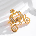 Gold Tone Pumpkin Metal Brooch Pin for Jackets and Lapels view 5