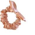 Pink Satin Ruched Bow Scrunchie Elastic Hair Tie Band view 5
