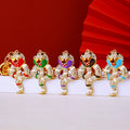 Jeweled Coiled Snake Keychains with Cord Sets and Loose Heart Loops view 2