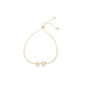 Silver Tone Heart And Star Crystal Slider Bracelet With Gallery Gold view 5